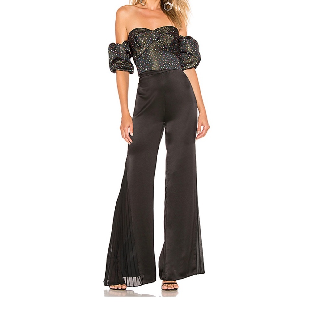 Amir Black Silk High Waisted Pleated Pant